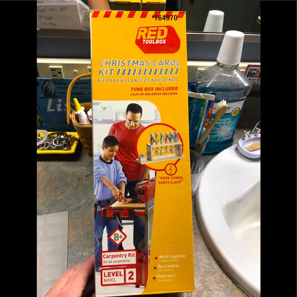 NIB Red Toolbox Christmas Carol Child Building Kit.